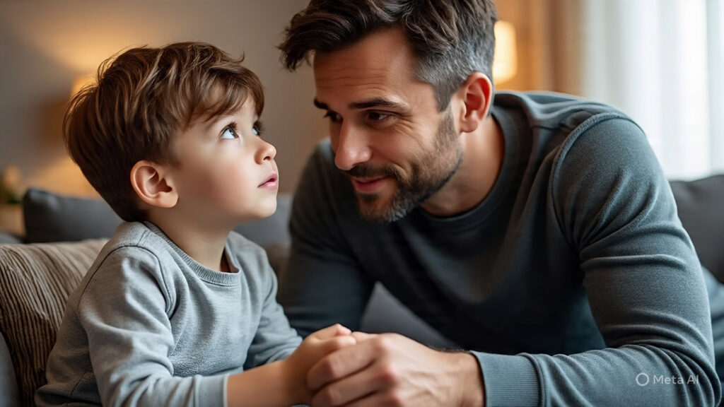 father teaching young son not to cry 1 He’s Not Emotionally Distant—He’s Emotionally Conditioned: What Women Need to Know About Men’s Mental Health