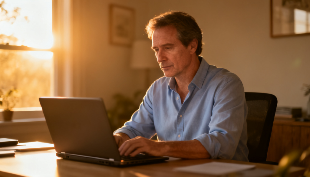 How to Handle Burnout While Staying in Your Corporate Job: 7 Practical Strategies That Actually Work 3 magnific 40yearold man closing lap BmGVmC6oQR How to Handle Burnout While Staying in Your Corporate Job: 7 Practical Strategies That Actually Work